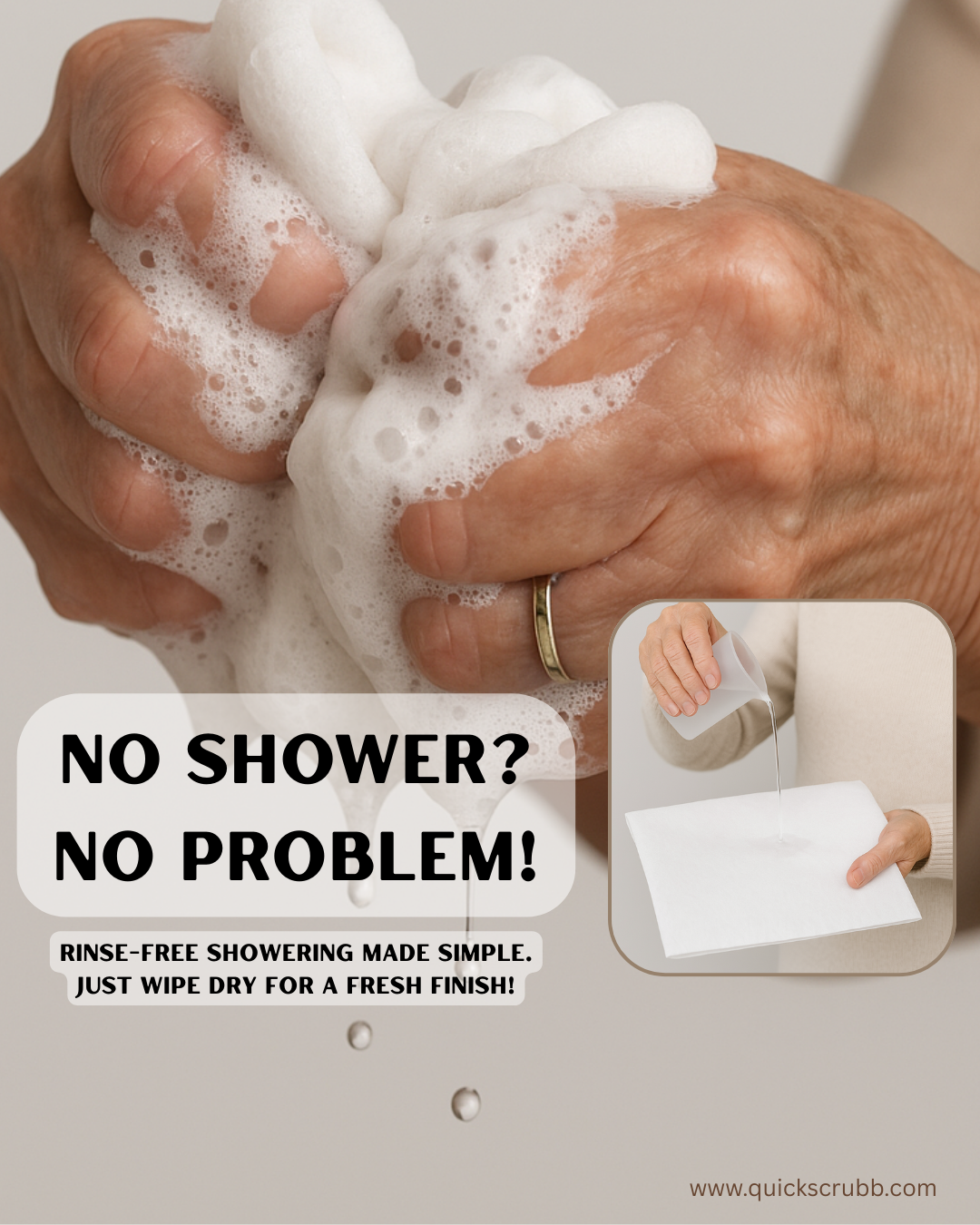 Quick Scrubb - Disposable Rinse-Free Bath Sponges (25 Pack)